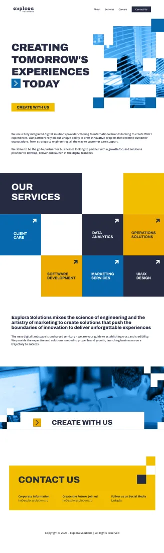 First page of the Explora brand audit presentation